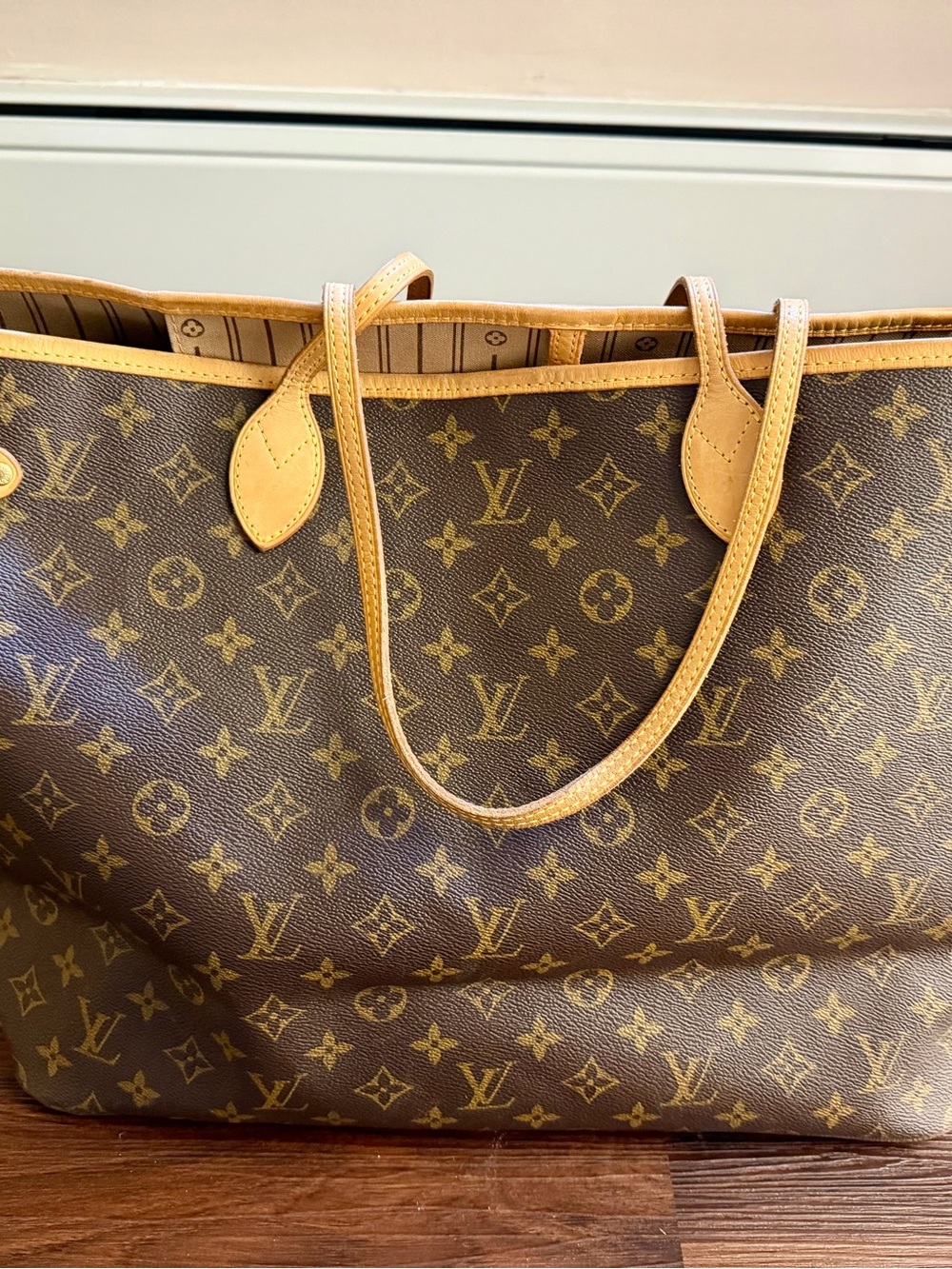 Louis Vuitton Neverfull Tote GM Brown Canvas Monogram Large w/ Dustbag